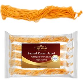 يوجيك مانترا Kesari Janoi خيط ياغنوبافيت (5 خيوط هولي جانايو) خيط بوجا المقدس جانيفا أوبانيانا سانسكارا هيندوسي بوجا روحاني براهمين خيط جانيو سانسكار in Kuwait
