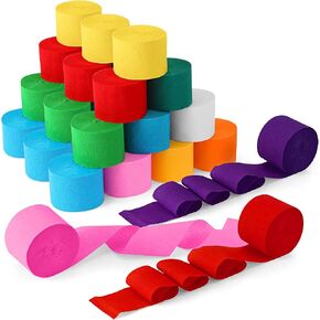 Pasimy 36 Rolls Crepe Paper Streamers Party Streamers for Birthday Party Decorations Baby Shower Wedding Ceremony 1.8 Inch x 82 Ft/roll DIY Crepe Paper Decorations Supplies (Rainbow Colors) in Saudi Arabia
