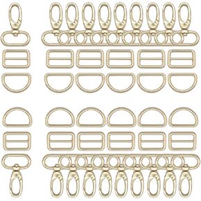 YEWIN Rainbow Swivel Hook Claw Clasp - 25mm Slide Strap Buckle D Ring Adjuster Buckle for Dog Collar Backpack Purse Hardware