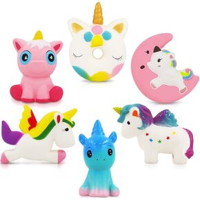 Unicorn Squishy Toys Squishies - 6 Pack Unicorn Squishies Jumbo Horse Kawaii Soft Scented Animal Squishies Pack Unicorn Gifts for Girls Galaxy Squishy Unicorn Birthday Party Favors Easter Egg Fillers