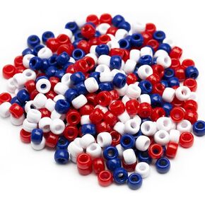 1000 Acrylic Pcs Blue Pony Beads 6x9mm Bulk for Arts Bracelet Necklace Jewelry Making Earring Hair braiding