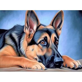 Jungobiu 5D الماس مجموعات الطلاء الكلب، DIY الماس الفن الحيوانات مجموعات الطلاء مع الماس الحفر الكامل جولة الكريستال حجر الراين التطريز المستخدمة للمنزل مكتب الجدار الديكور 12x16 بوصة in Kuwait