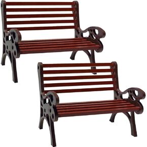 YFXQYFSH قطعتين من البلاستيك المصغر لبيت الدمى، مقعد لعيد الميلاد، منظر طبيعي صغير لمنزل الدمى، ديكور حرفي، ملحق مقعد حديقة مصغر (أصفر) in Kuwait