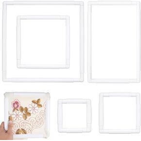 5 قطع من حلقات التطريز المربعة، إطارات بلاستيكية بغرز متقاطعة، إطارات بمشبك مربع للتطريز، أدوات خياطة DIY لخياطة اللحف المتقاطعة (6 بوصة × 6 بوصة، 8 بوصة × 8 بوصة، 11 بوصة × 11 بوصة، 17 بوصة × 11 بوصة، 17 بوصة "× 17") in Kuwait