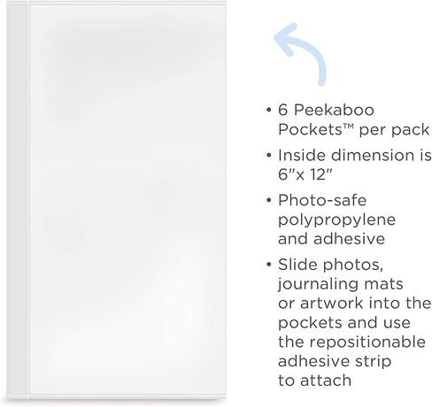 Creative Memories 6x12 Peekaboo Pockets (6/pk) Photo Mounting Sleeves Half Page in Saudi Arabia