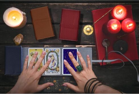 حامل بطاقات التارو من الجلد من كنانا - حقيبة تخزين بطاقات التارو، حقيبة كيس التارو لأوراق اللعب وبطاقات التارو - حقيبة حمل التارو - 3 قطع in Kuwait