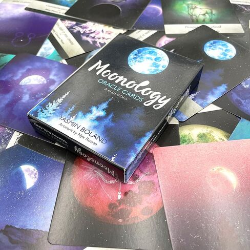 HOHAJIU إصدار جيب من 44 بطاقة Moonology Oracle Cards مع دليل إلكتروني - بطاقات التارو للمبتدئين - مجموعة Oracle مع المعاني عليها in Kuwait