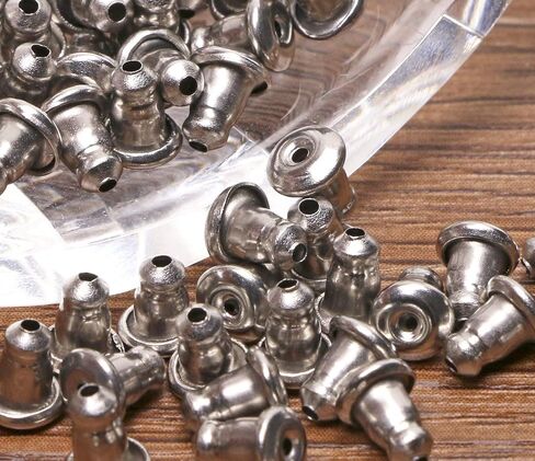 Shapenty 50PCS/25Pairs Stainless Steel Earnuts Clutches Earring Safety Backs Stopper Replacements Earring Backing Jewelry Making Findings (4.5 x 5 MM) in Saudi Arabia