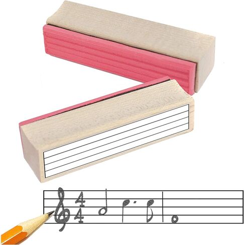 حزمة هدية ختم المطاط الموظفين الموسيقيين. (3 طوابع مطاطية مفيدة ووسادة ختم سوداء) in Kuwait