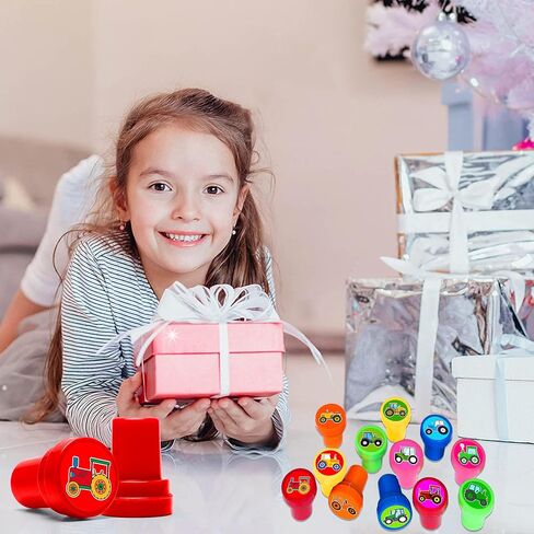 Tractor Themed Stampers for Kids, Themed Farm Tractor Birthday Party Favors Decorations Supplies 12PCS Stamps Classroom Gifts Cute for Boys Girls Rewards Birthday Party Gifts Ideals Prizes in Saudi Arabia