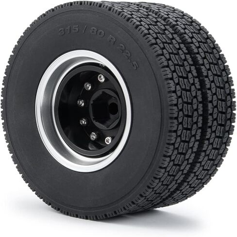 RC-Hub 4 قطع عجلات إطارات 22 مم/25 مم إطارات مطاطية مع رغوة لشاحنة جرار تاميا 1/14 مقطورة سيارة زاحفة RC (25 مم) in Kuwait