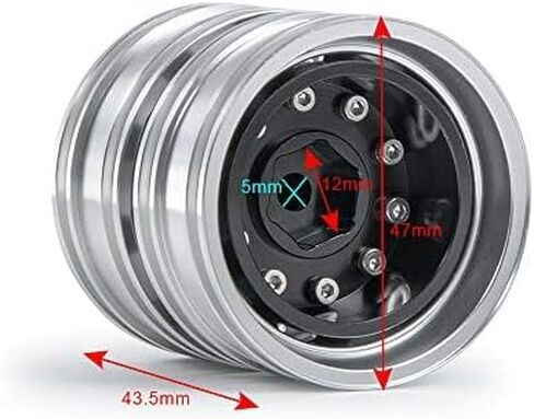 RC-Hub 4 قطع عجلات إطارات 22 مم/25 مم إطارات مطاطية مع رغوة لشاحنة جرار تاميا 1/14 مقطورة سيارة زاحفة RC (25 مم) in Kuwait