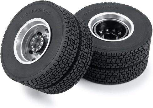 RC-Hub 4 قطع عجلات إطارات 22 مم/25 مم إطارات مطاطية مع رغوة لشاحنة جرار تاميا 1/14 مقطورة سيارة زاحفة RC (25 مم) in Kuwait