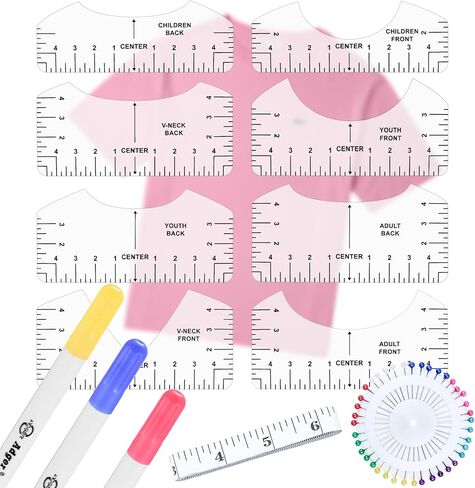 دليل مسطرة تي شيرت لمحاذاة الفينيل، أداة دليل وضع القميص 13 قطعة، مسطرة دليل تي شيرت للضغط الحراري، أداة محاذاة التي شيرت، مجموعة دليل طباعة التي شيرت لفينيل نقل الحرارة in Kuwait