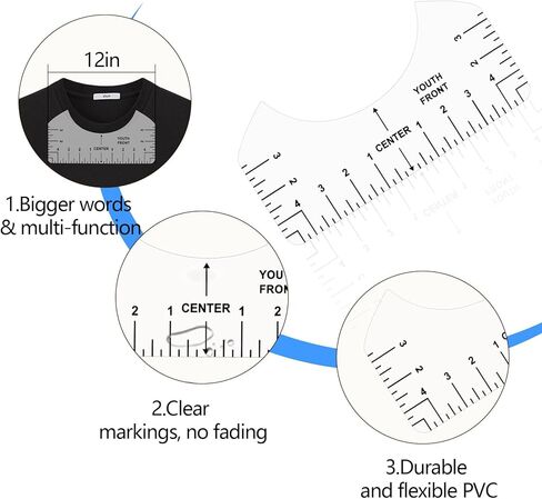دليل مسطرة تي شيرت لمحاذاة الفينيل، أداة دليل وضع القميص 13 قطعة، مسطرة دليل تي شيرت للضغط الحراري، أداة محاذاة التي شيرت، مجموعة دليل طباعة التي شيرت لفينيل نقل الحرارة in Kuwait
