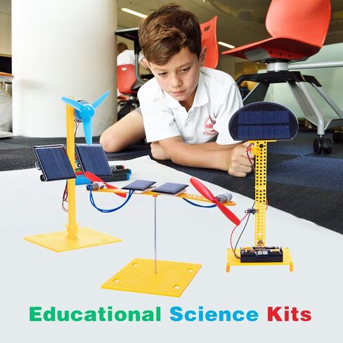 جيجليواي مجموعات العلوم الشمسية للاطفال، مجموعات تجارب علمية صغيرة يمكنك تركيبها بنفسك، العاب تعليمية للعلوم والتكنولوجيا والهندسة والرياضيات للاولاد والبنات، مروحة شمسية، ضوء الشارع بالطاقة الشمسية، in Kuwait