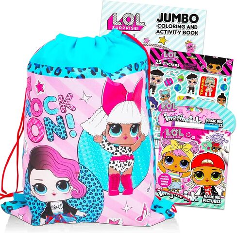 مجموعة شنط سفر لدمى لول مكونة من 4 قطع من ال او ال - مجموعة سفر دمى ال او ال مع كتب تلوين وألعاب واحجيات وملصقات للدمى in Kuwait