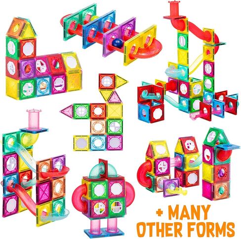 SMART NOVELTY Building Tiles for Children - 148 Pcs Building Blocks with Marbles and Run Tracks - Building Block Toys to Develop Your Child’s Creativity - Safe for Children Age 3 and Above in Kuwait