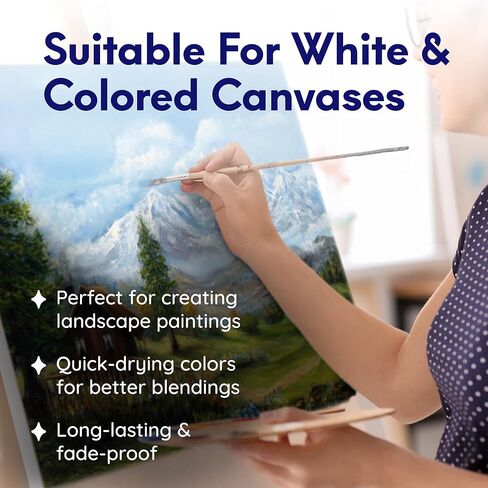 مجموعة طلاء الأكريليك من موزارت - 24 لون طلاء أنابيب 12 مل - مجموعة من فئة الفنانين للمحترفين والمبتدئين والأطفال - مثالية للقماش والسيراميك والحرف اليدوية وصب الأكريليك in Kuwait