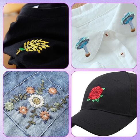 32+68 Pcs Water Soluble Stabilizer for Embroidery Patterns Transfers Stick and Stitch Embroidery Designs Paper Wash Tear Away Embroidery Stabilizer Stickers Hand Sewing Lover with Flowers and Leaves in Kuwait