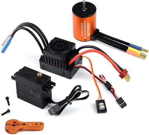محرك GoolRC 3650 4300KV 60 مجموعة ESC كومبو بدون فرشاة 20 كجم مؤازرة مع ذراع مؤازر 25T محرك مقاوم للماء لشاحنة سيارة RC 1/10 على الطرق الوعرة in Saudi Arabia