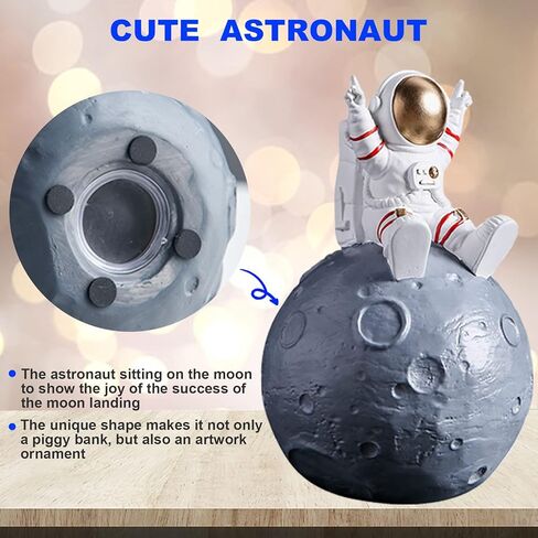 Piggy Bank for Kids, Astronaut Toys with Planet Coin Bank Resin Money Jar for Space Decor,Spaceman Piggy Banks Easter Birthday Aniversario for Boys Girls in Kuwait