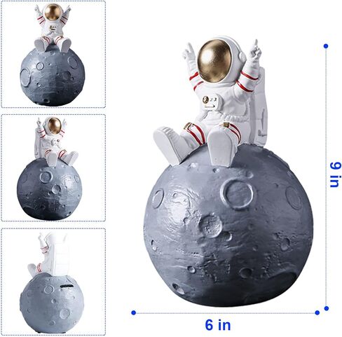 Piggy Bank for Kids, Astronaut Toys with Planet Coin Bank Resin Money Jar for Space Decor,Spaceman Piggy Banks Easter Birthday Aniversario for Boys Girls in Kuwait
