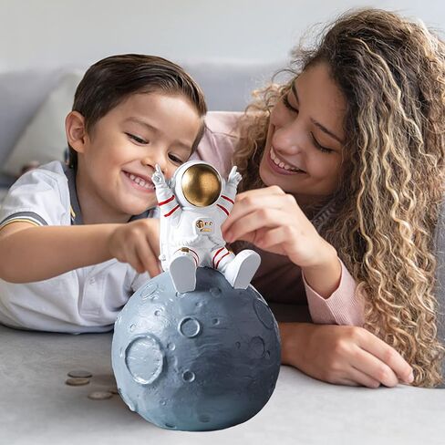 Piggy Bank for Kids, Astronaut Toys with Planet Coin Bank Resin Money Jar for Space Decor,Spaceman Piggy Banks Easter Birthday Aniversario for Boys Girls in Kuwait