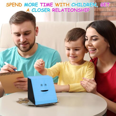 بنك توفير العملات المعدنية من فيس بانك، صندوق نقود أزرق اللون للأطفال يعمل بالبطارية in Kuwait