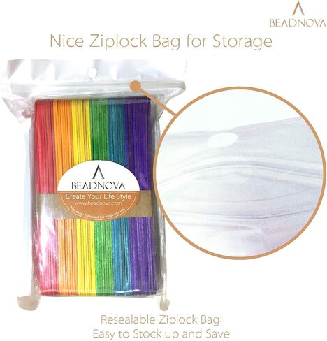 BEADNOVA Colored Popsicle Sticks Colored Craft Sticks Natural Wood Craft Sticks Treat Sticks Wooden Popsicle Sticks for DIY Craft Projects (4.5 Inch, 100 Piece, Mix Color) in Kuwait