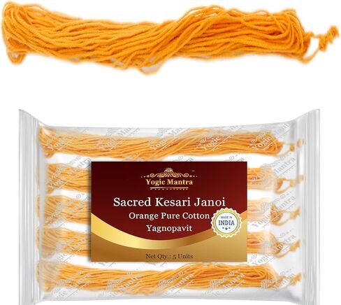 يوجيك مانترا Kesari Janoi خيط ياغنوبافيت (5 خيوط هولي جانايو) خيط بوجا المقدس جانيفا أوبانيانا سانسكارا هيندوسي بوجا روحاني براهمين خيط جانيو سانسكار in Kuwait