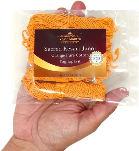 يوجيك مانترا Kesari Janoi خيط ياغنوبافيت (5 خيوط هولي جانايو) خيط بوجا المقدس جانيفا أوبانيانا سانسكارا هيندوسي بوجا روحاني براهمين خيط جانيو سانسكار in Kuwait