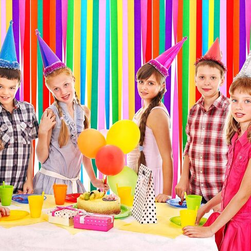 Pasimy 36 Rolls Crepe Paper Streamers Party Streamers for Birthday Party Decorations Baby Shower Wedding Ceremony 1.8 Inch x 82 Ft/roll DIY Crepe Paper Decorations Supplies (Rainbow Colors) in Saudi Arabia