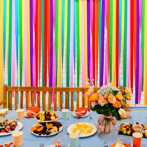 Pasimy 36 Rolls Crepe Paper Streamers Party Streamers for Birthday Party Decorations Baby Shower Wedding Ceremony 1.8 Inch x 82 Ft/roll DIY Crepe Paper Decorations Supplies (Rainbow Colors) in Saudi Arabia