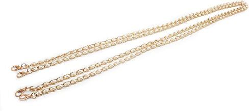 LC LICTOP DIY Replacement Chain Strap Entrained Imitation Pearl, Fashion Handbag Metal Chains Accessories with Buckles (Gold, 120cm Lengths,8mm Wide) 2pcs in Saudi Arabia