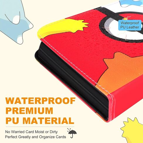 حافظة بطاقات تجارية من ESSAGER بأربعة جيوب، تناسب 400 بطاقة مع 50 غلافًا قابلاً للإزالة، منظم تخزين كتب ألبومات مجموعة بطاقات بسحاب - هدايا ألعاب للأولاد والبنات in Kuwait