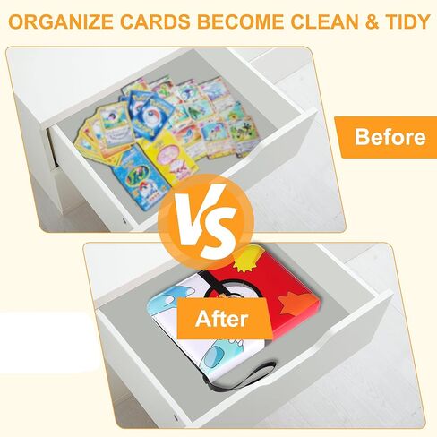 حافظة بطاقات تجارية من ESSAGER بأربعة جيوب، تناسب 400 بطاقة مع 50 غلافًا قابلاً للإزالة، منظم تخزين كتب ألبومات مجموعة بطاقات بسحاب - هدايا ألعاب للأولاد والبنات in Kuwait