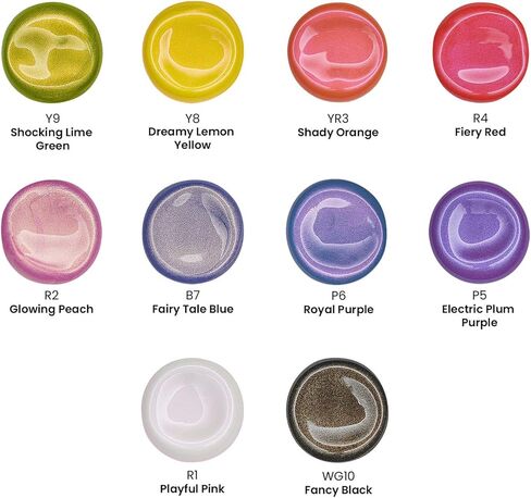 ARTEZA Iridescent Acrylic Paint Set of 10 Dreamer Colors Bottles, Shimmer Water-Based Artist Paints, Art Supplies for Canvas, Wood, Rocks, Fabrics in Kuwait