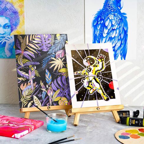 ARTEZA Iridescent Acrylic Paint Set of 10 Dreamer Colors Bottles, Shimmer Water-Based Artist Paints, Art Supplies for Canvas, Wood, Rocks, Fabrics in Kuwait