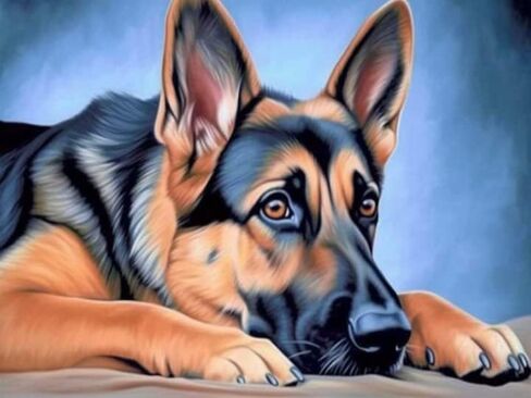 Jungobiu 5D الماس مجموعات الطلاء الكلب، DIY الماس الفن الحيوانات مجموعات الطلاء مع الماس الحفر الكامل جولة الكريستال حجر الراين التطريز المستخدمة للمنزل مكتب الجدار الديكور 12x16 بوصة in Kuwait