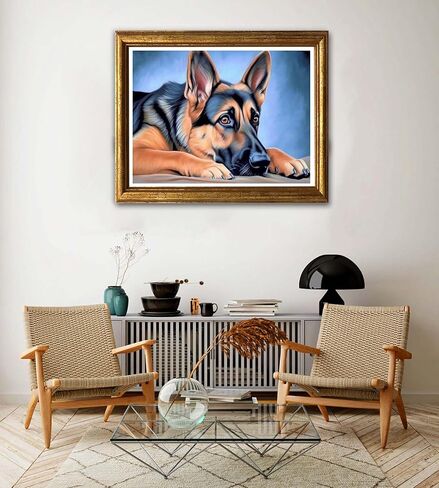 Jungobiu 5D الماس مجموعات الطلاء الكلب، DIY الماس الفن الحيوانات مجموعات الطلاء مع الماس الحفر الكامل جولة الكريستال حجر الراين التطريز المستخدمة للمنزل مكتب الجدار الديكور 12x16 بوصة in Kuwait