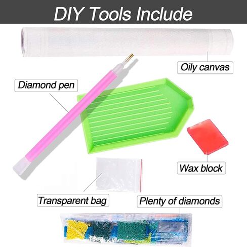 Jungobiu 5D الماس مجموعات الطلاء الكلب، DIY الماس الفن الحيوانات مجموعات الطلاء مع الماس الحفر الكامل جولة الكريستال حجر الراين التطريز المستخدمة للمنزل مكتب الجدار الديكور 12x16 بوصة in Kuwait