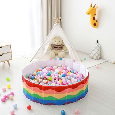 Kids Ball Pit 40Inch Foldable Double Layer Oxford Play Ball Pool with Storage Bag Playpen(Balls Not Included), Gifts for Baby Kids Girls Boys Pets as Play Yard, Baby Playpen, Fence.（Seashells） in Kuwait