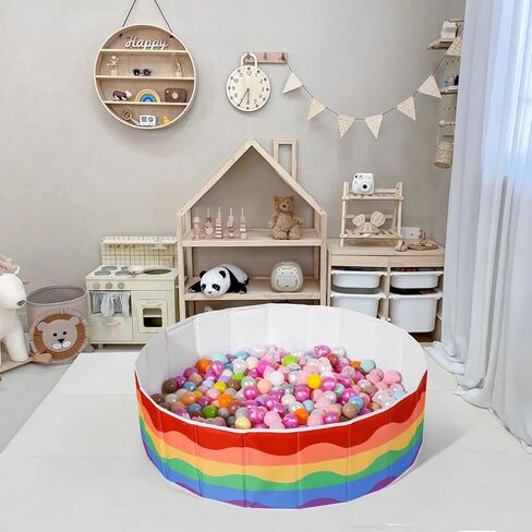 Kids Ball Pit 40Inch Foldable Double Layer Oxford Play Ball Pool with Storage Bag Playpen(Balls Not Included), Gifts for Baby Kids Girls Boys Pets as Play Yard, Baby Playpen, Fence.（Seashells） in Kuwait