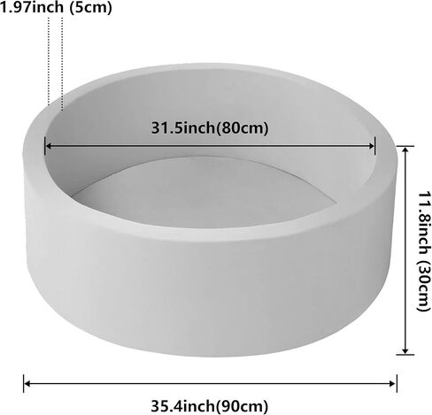 حفر كرات MEOGETY للأطفال الصغار والأطفال، حمام سباحة ناعم للأطفال الرضع من الفوم للفتيات والفتيان، (الكرات غير متضمنة) رمادي فاتح in Kuwait