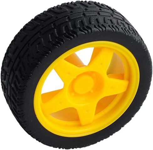 محرك DIYmall TT مع موصلات محرك علبة التروس DC 3-6V 1:48 200 دورة في الدقيقة عجلة الإطارات للسيارة الذكية Arduino سلك توصيل ذكر 2Pin (2، 2 محرك + 2 عجلة) in Kuwait