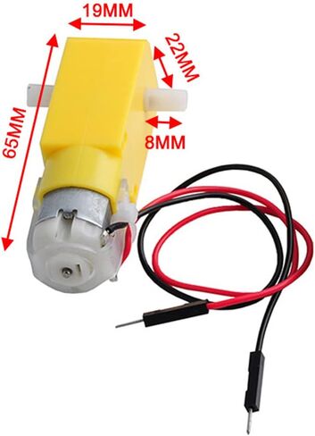 محرك DIYmall TT مع موصلات محرك علبة التروس DC 3-6V 1:48 200 دورة في الدقيقة عجلة الإطارات للسيارة الذكية Arduino سلك توصيل ذكر 2Pin (2، 2 محرك + 2 عجلة) in Kuwait
