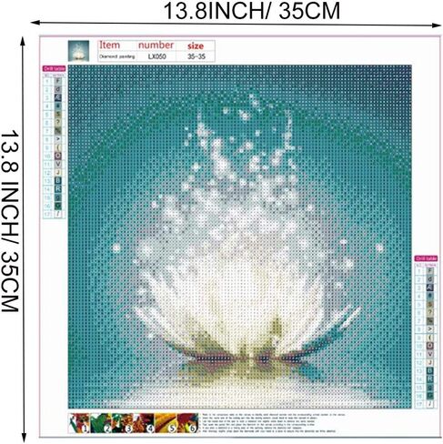 مجموعات رسم ماسية من بوهادي للبالغين - 5D مجموعات أرقام ماسية مستديرة - لوحات مطرزة بالألماس كريستال حجر الراين رائعة للمنزل والمكتب وديكور الحائط 5.8 × 5.2 بوصة (لوتوس) in Kuwait