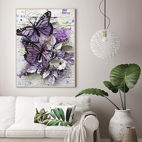 5d Diamond Painting Kits for Adults,Full Drill Diamond Art Animals Butterfly Rhinestone Painting with Diamonds Pictures Arts and Crafts for Home Wall Decor（12x16 Inch） in Kuwait