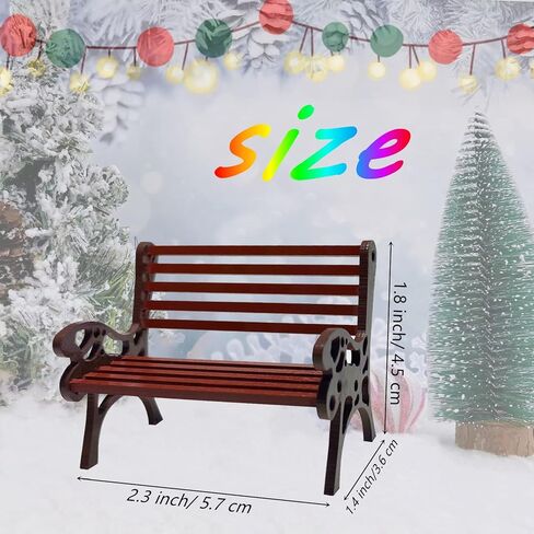 2 Pieces Miniature Plastic Bench Dollhouse Bench Christmas Micro Landscape for DIY Dollhouse Craft Decor Miniature Park Bench Accessory (Yellow) in Kuwait